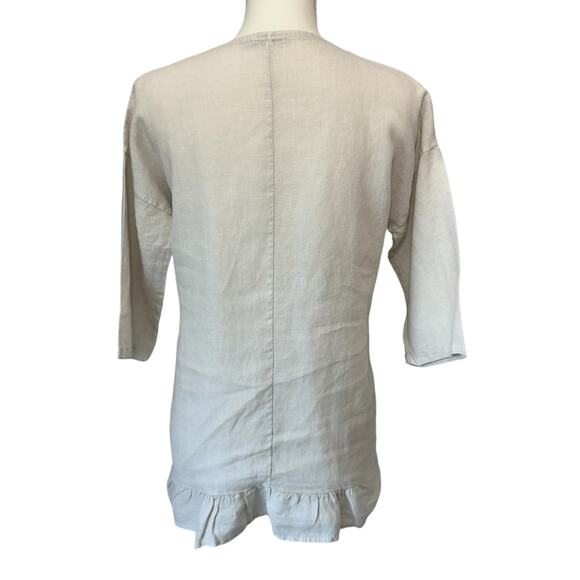 LUNGO L'ARNO 100% Linen Top Size Small Minimalist Summer Vacation Cruise Resort - Picture 3 of 6
